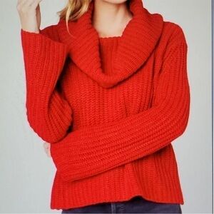 BB dakota love actually red cowl neck knit sweater